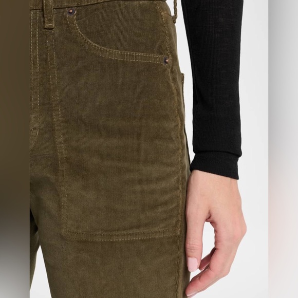 Veronica Beard Crosbie High Rise Wide Leg Corduroy Jeans Cypress Green Size 28 - Picture 2 of 9